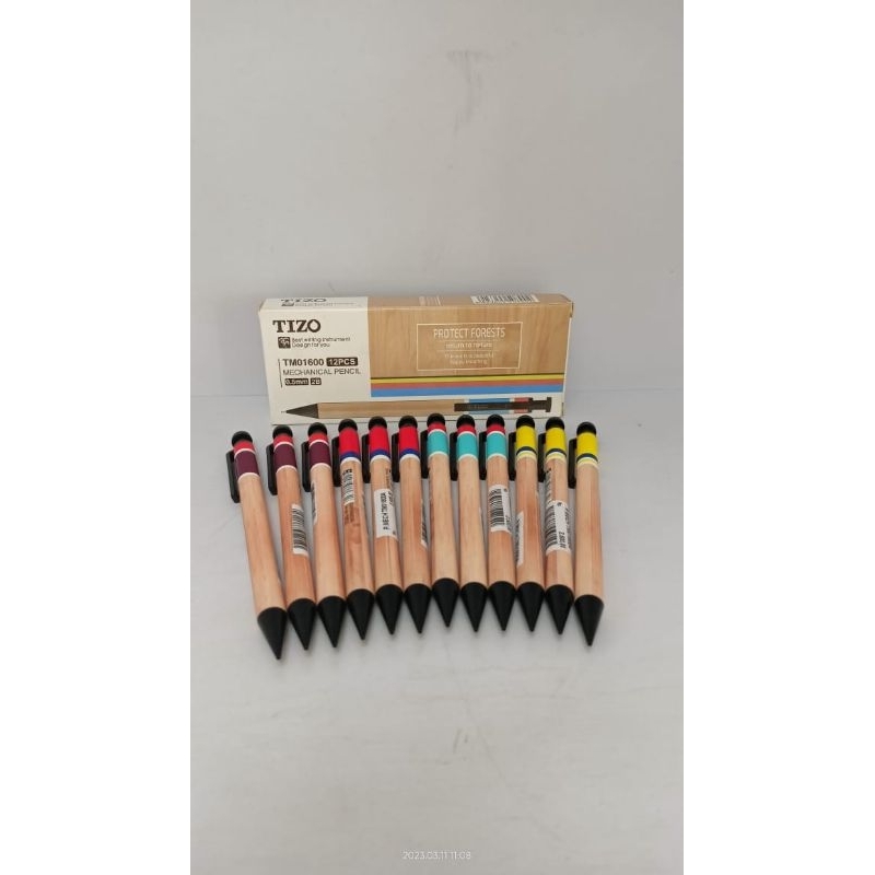 

PENSIL MECHANICAL/MEKANIK/CETEKAN TIZO TM-01600, 0,5mm 2B (KAYU BATIK)