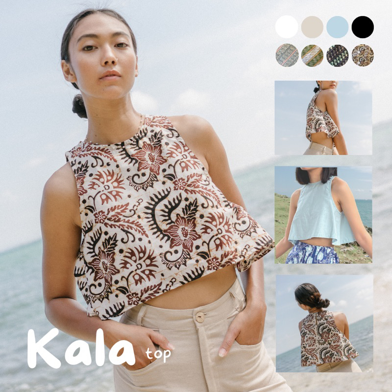 Kala Top | Halter Crop Top Linen Batik | Kian