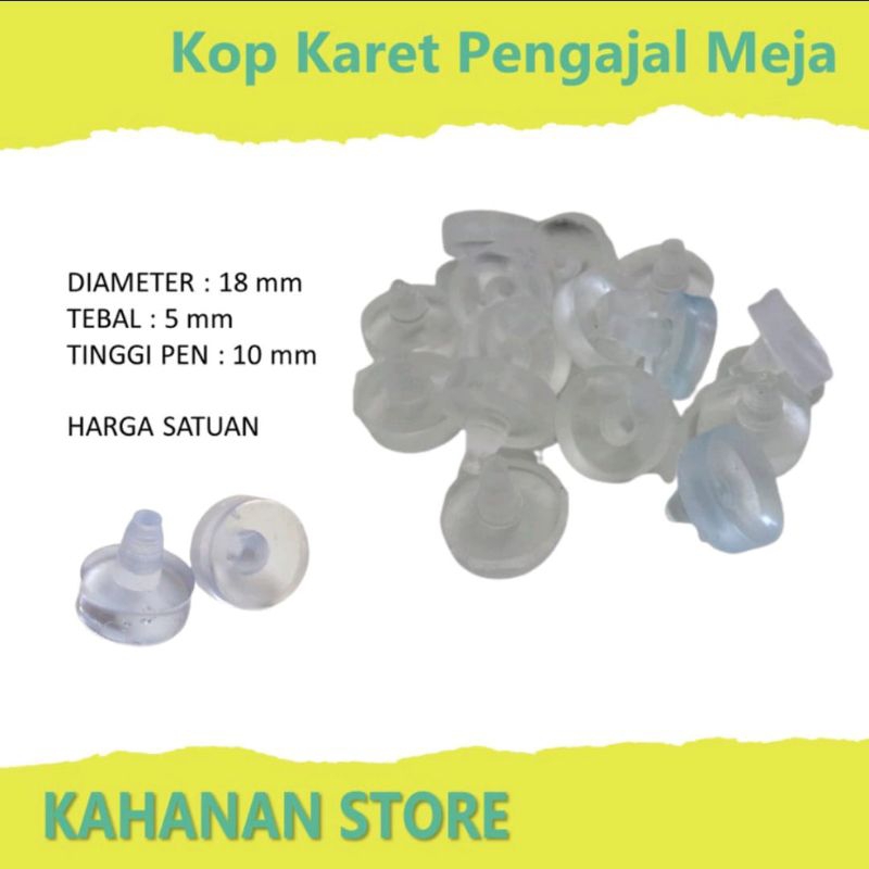COP KARET BENING GANJAL KACA MEJA / KOP KARET PENGGANJAL KACA MEJA Cop Karet Pengganjal Kaca Meja