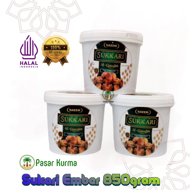 

Kurma Sukari Ember 850gram Original / Kurma Sukary Sukkari AlQassem / Kurma Ruthab, rutob