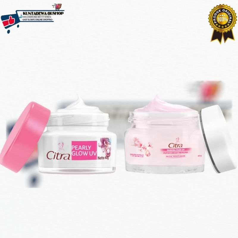 Citra Pelembab Wajah Hazeline Pearly White & Sakura Uv Cream 40G