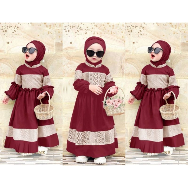 MAXI COLLIN KID /GAMIS LEBARAN ANAK /GAMIS PESTA ANAK