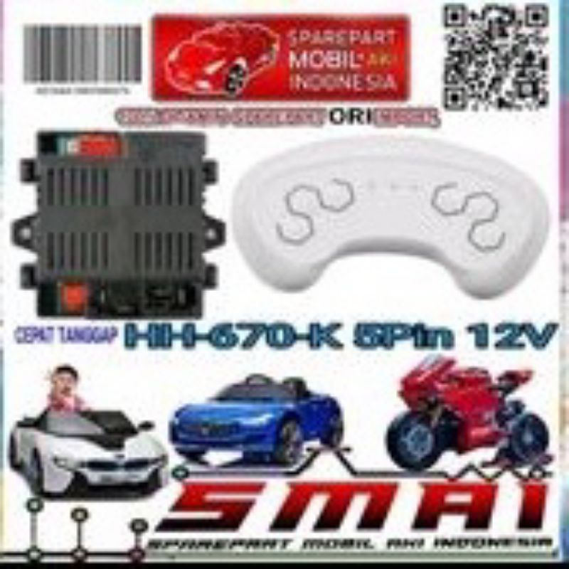 RECEIVER REMOT MOBIL AKI HH670K 12VOLT 2.4G/ MESIN RECEIVER REMOT HH670K 12VOLT