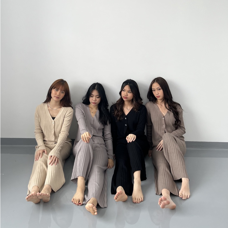 [ shopatlumi ]  Harper Set | Set Wanita Cardigan Kulot Rajut