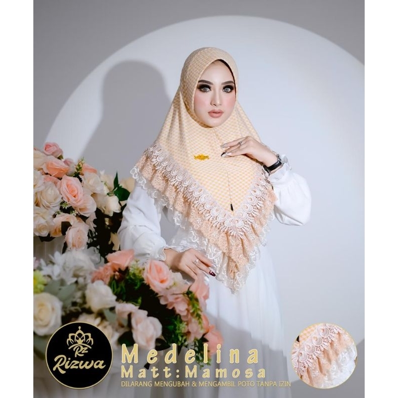 (Rizwa Hijab) MEDELINA •jilbab instan jersey mamosa•hijab instan rempel