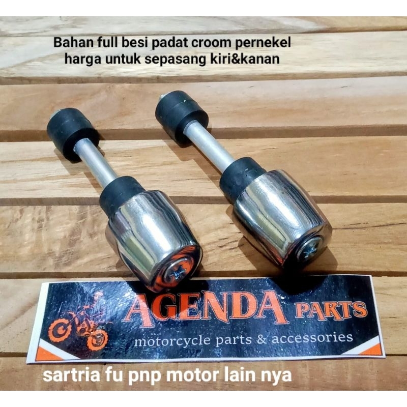 JALU STANG BANDUL STANG SATRIA FU/SATRIA HIU 2TAK-MODEL ORI BAHAN BESI FULL PADAT CROOM