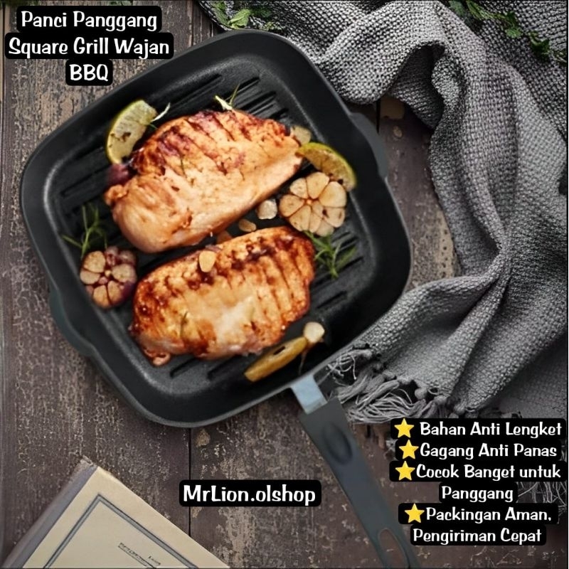 Panci Panggang Square Grill Pan Foldable Wajan BBQ Anti Lengket⭐MrLion.olshop⭐