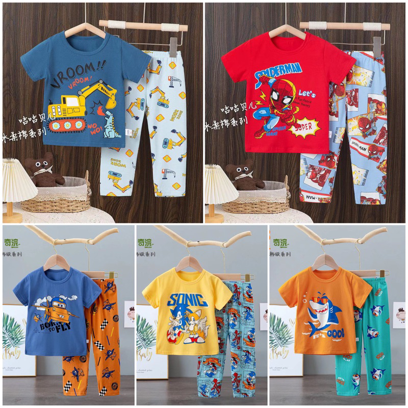 Piyama Anak Impor Ku bao lengan pendek Boy Girl
