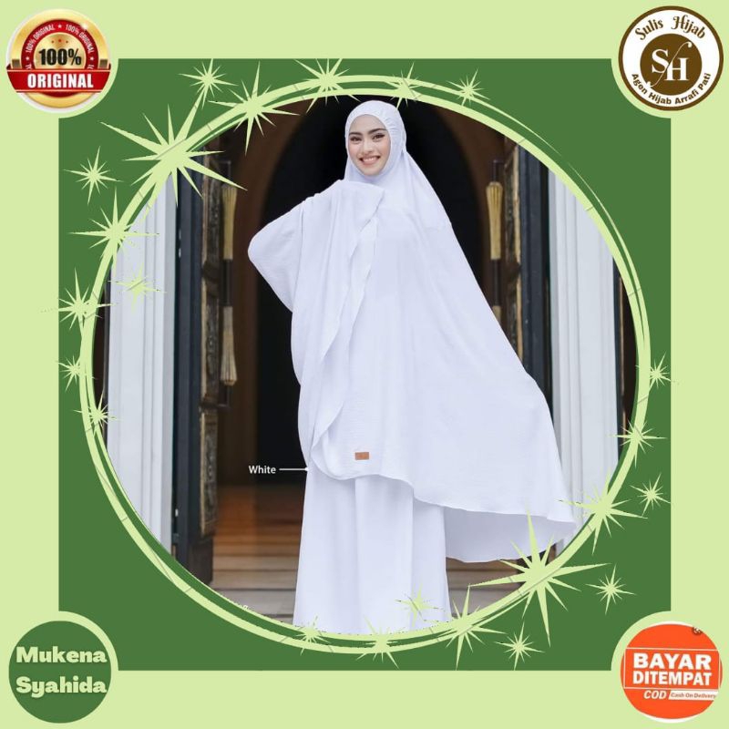 mukena mukenah rukuh alat perlengkapan sholat wanita dewasa potongan polos Syahida arrafi original p