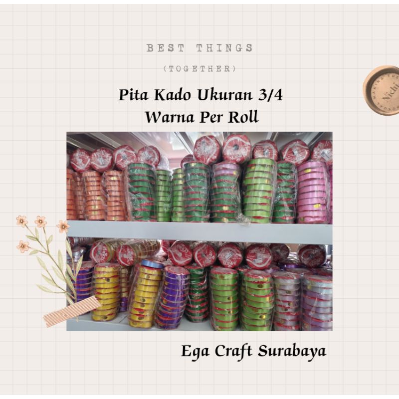 

Pita Kado Ukuran 3/4 Warna Per Roll