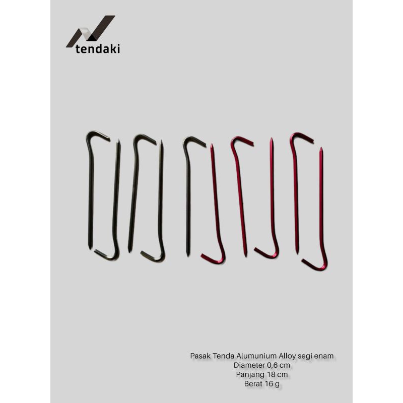 TENDAKI •Pasak Tenda Tendaki Alumunium Segi Enam