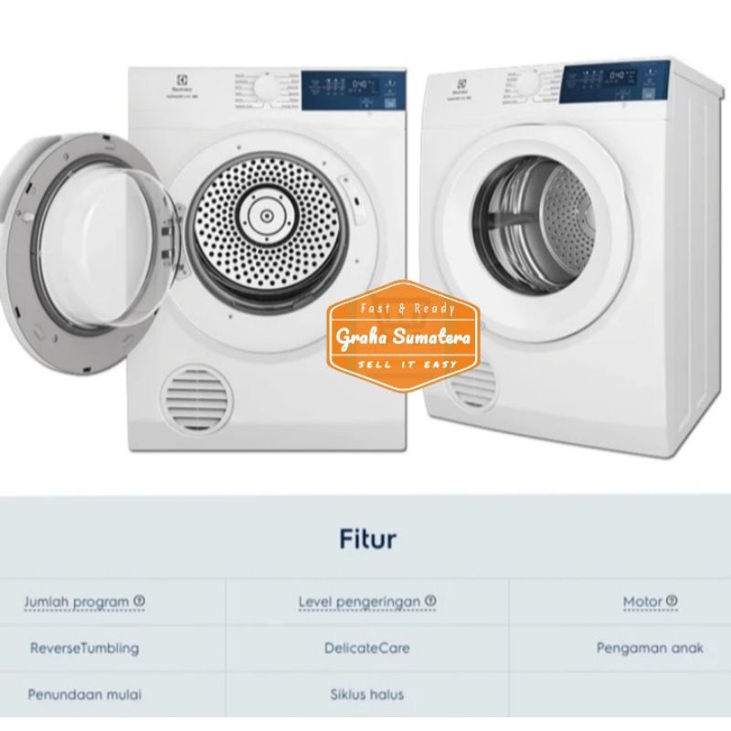Mesin Pengering Pakaian Electrolux 8,5Kg Garansi Resmi Murah Medan