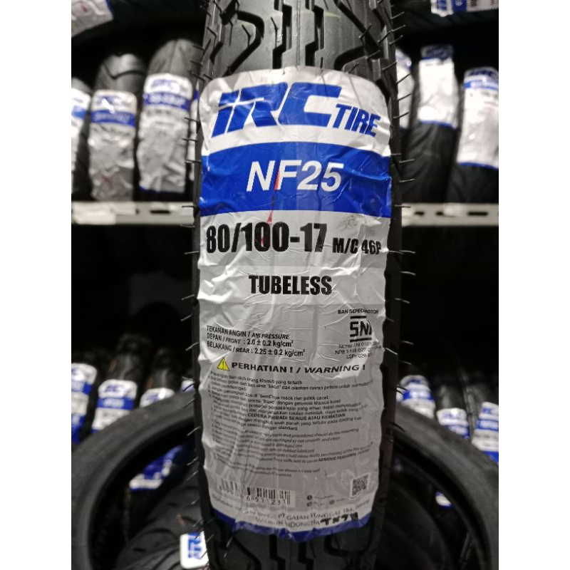 IRC 80/100-17  NF25 BAN LUAR IRC TUBELESS RING 17
