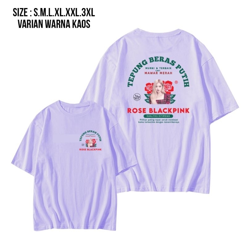 (cod) KAOS korean blackpink ROSE tepung beras putih