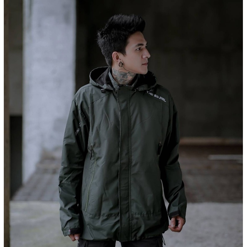 Full Hijau Jaket The Bojiel More Jaket Parasut Jaket Outdoor