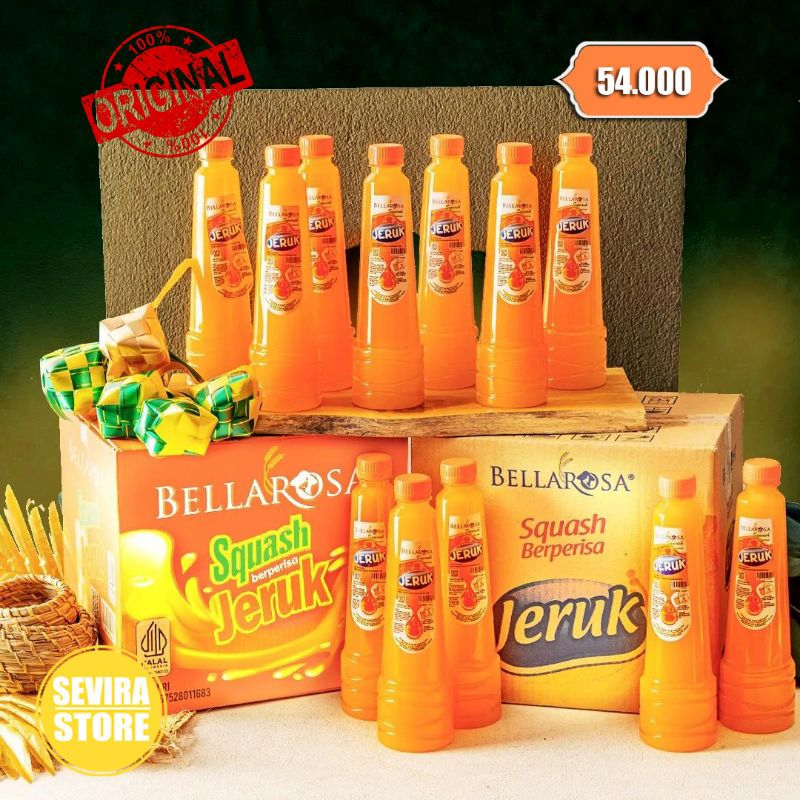 

ORIGINAL BELLAROSA PAKET SQUASH JERUK ISI 12 BOTOL