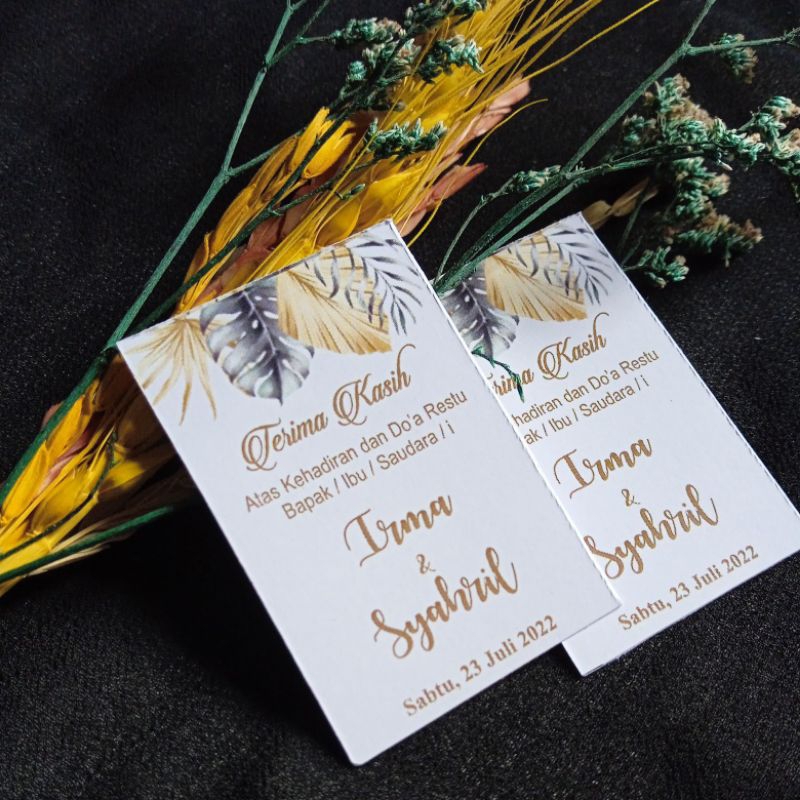 Kode 512 Kartu ucapan kartu ucapan terima kasih pernikahan kartu ucapan tag souvenir thank you souve