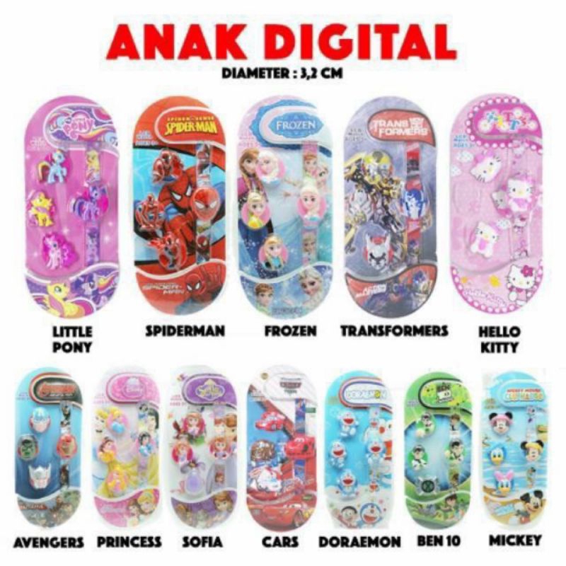 Jam Tangan Anak Anak 4 in 1 strap Rubber Murah