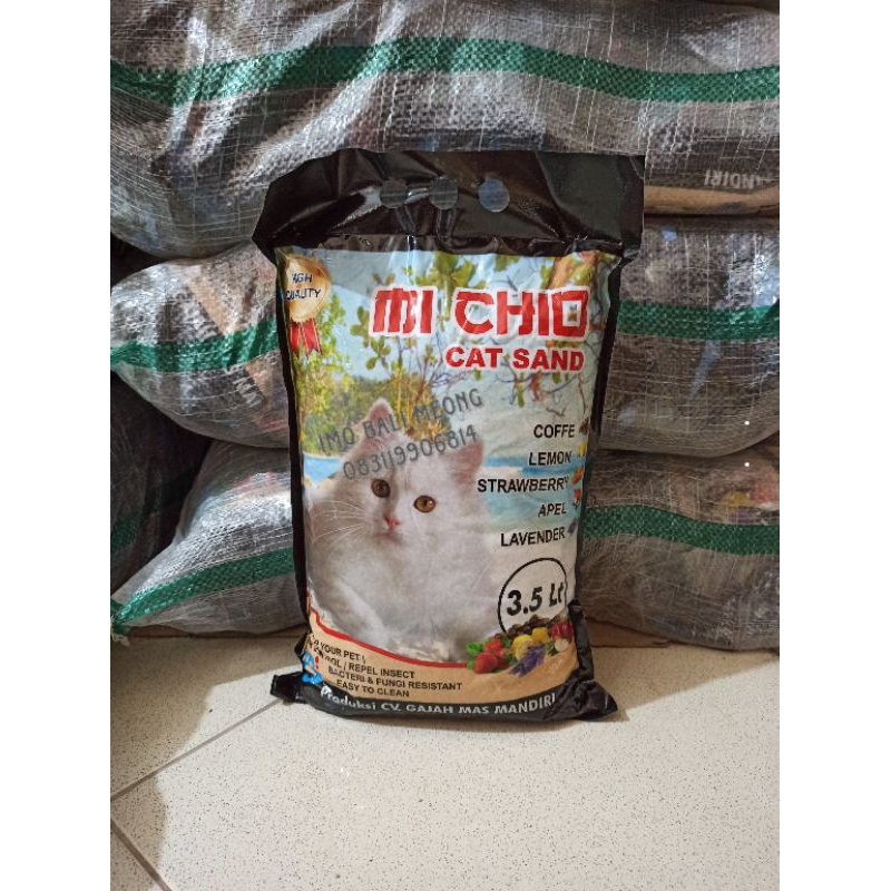 pasir kucing mi chio kucing gumpal wangi 3.5 lt