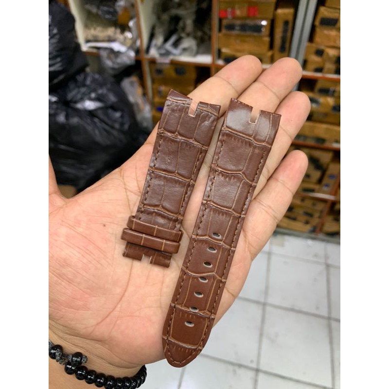 Strap Tali Jam Tangan Rogerdubuis coklat motif kulit import