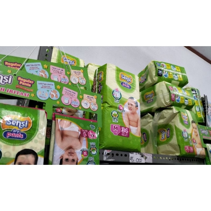 pampers sensi 1 karton isi 6 ball s40/m34/L30/xl24/xxl22
