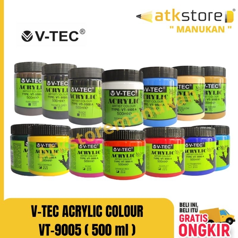 

V TEC Cat Akrilik 500 ml Acrylic Paint Colour VT-9500 A VT-9500A