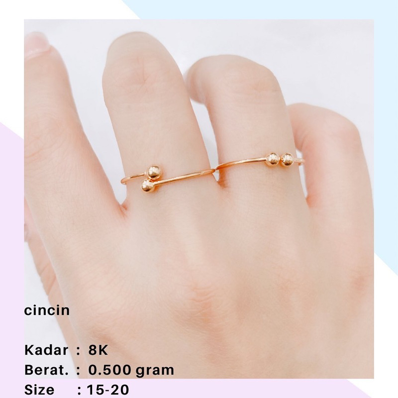 CINCIN EMAS BOLA PENTOL KADAR 8K 0.700GR