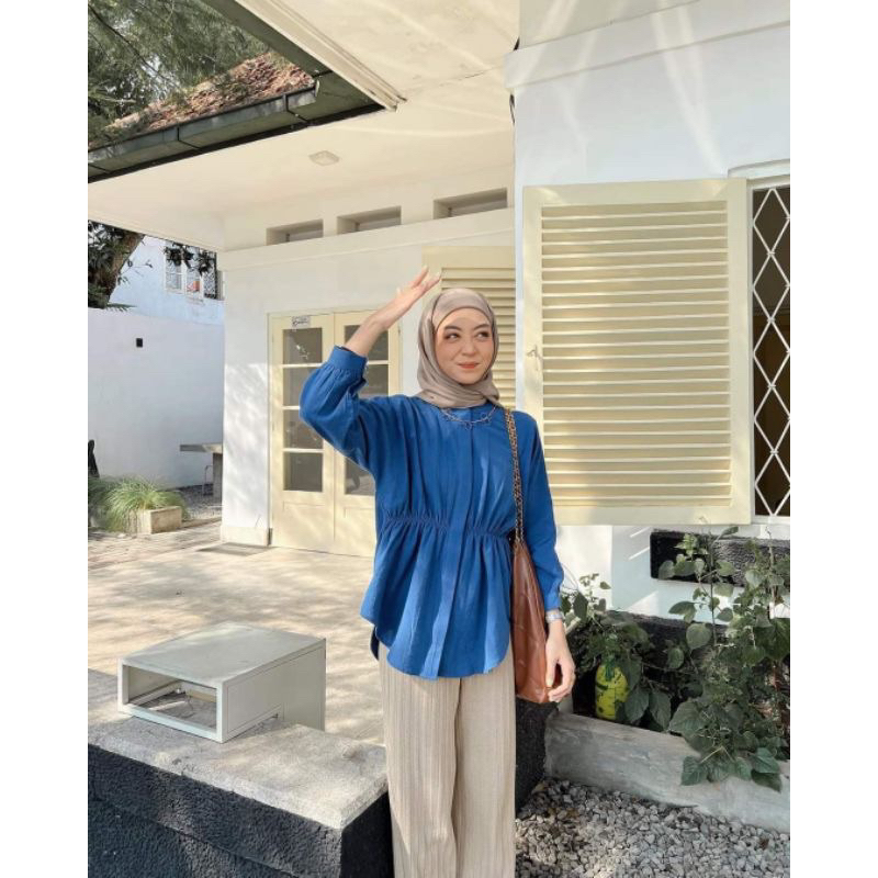 ALYA BLOUSE LINEN KERUT DEPAN