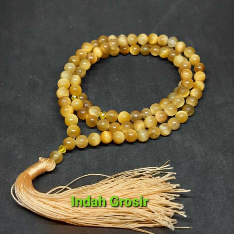 TASBIH TIGER EYE MADU 6MM 99BUTIR TEMBUS SENTER ORIGINAL