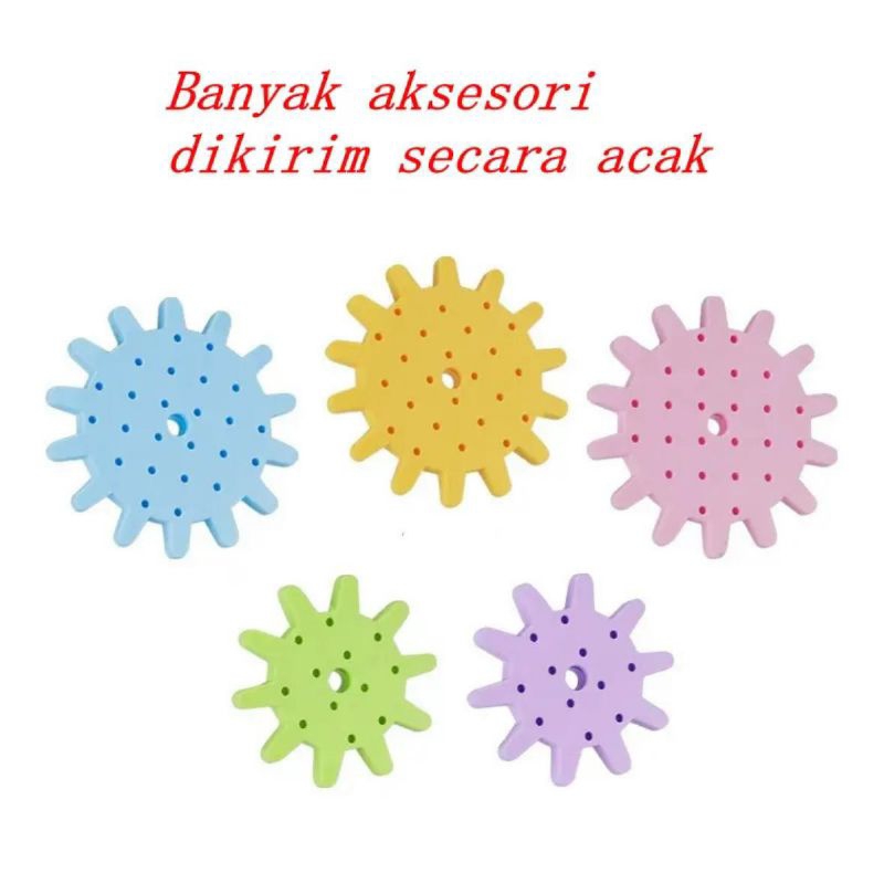 Building Blocks Gears Puzzle Bricks DIY Mainan Susun Blok Putar Elektrik