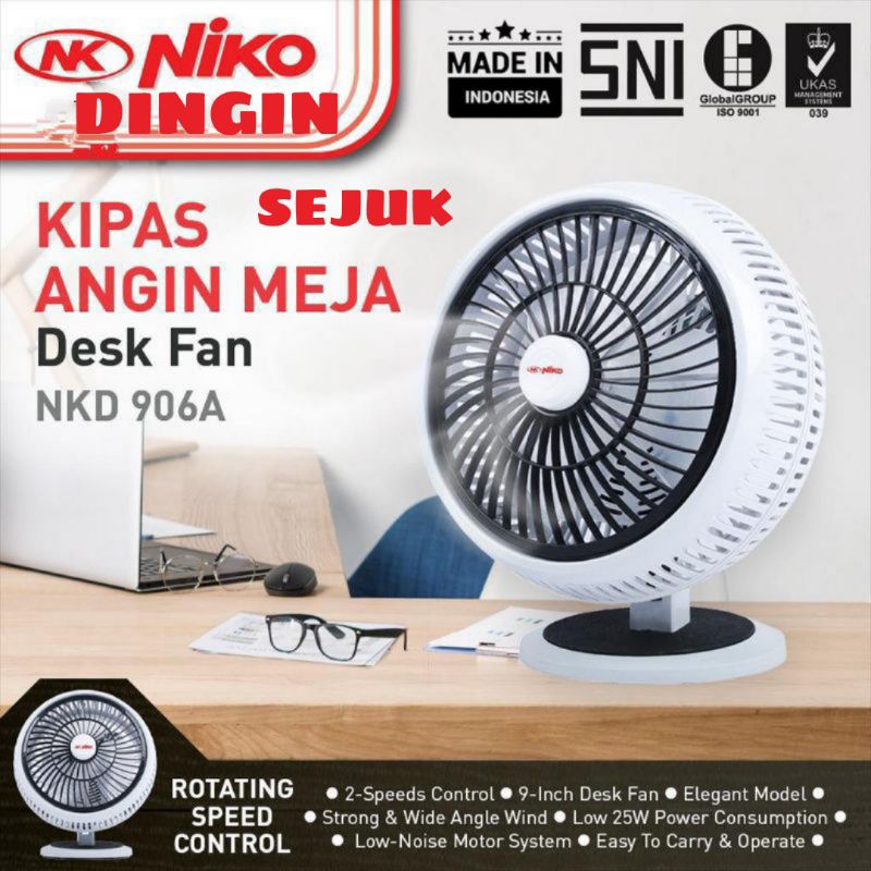 NIKO Kipas Angin Meja  Desk Fan 9 Inch NK-906A / NK 906 A