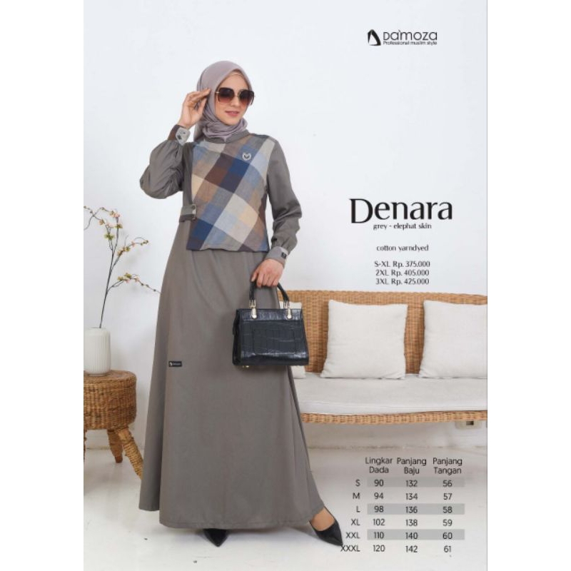 Couple Damoza Denara Denan Grey Elephant Skin Gamis Denara Koko Denan