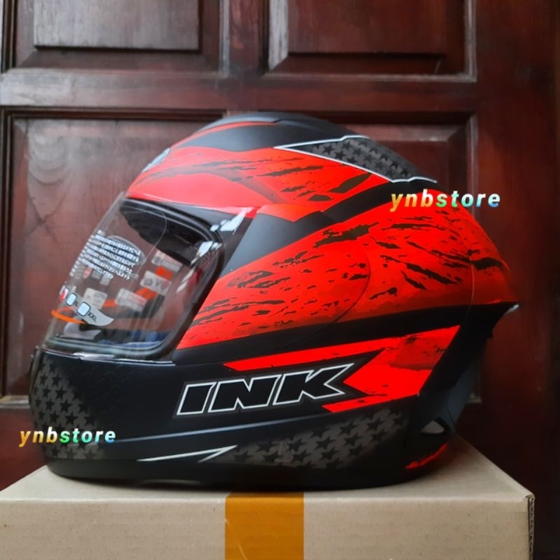 Helm INK CL MAX Seri 7 Fluo Red Doff | Helm Fullface INK CL MAX #7 Matt Red Doff Original | INK Full
