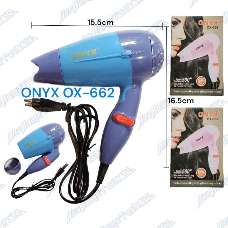 Hair Dryer Lipat Mini ONYX - 662 500 Watt / Pengering Rambut