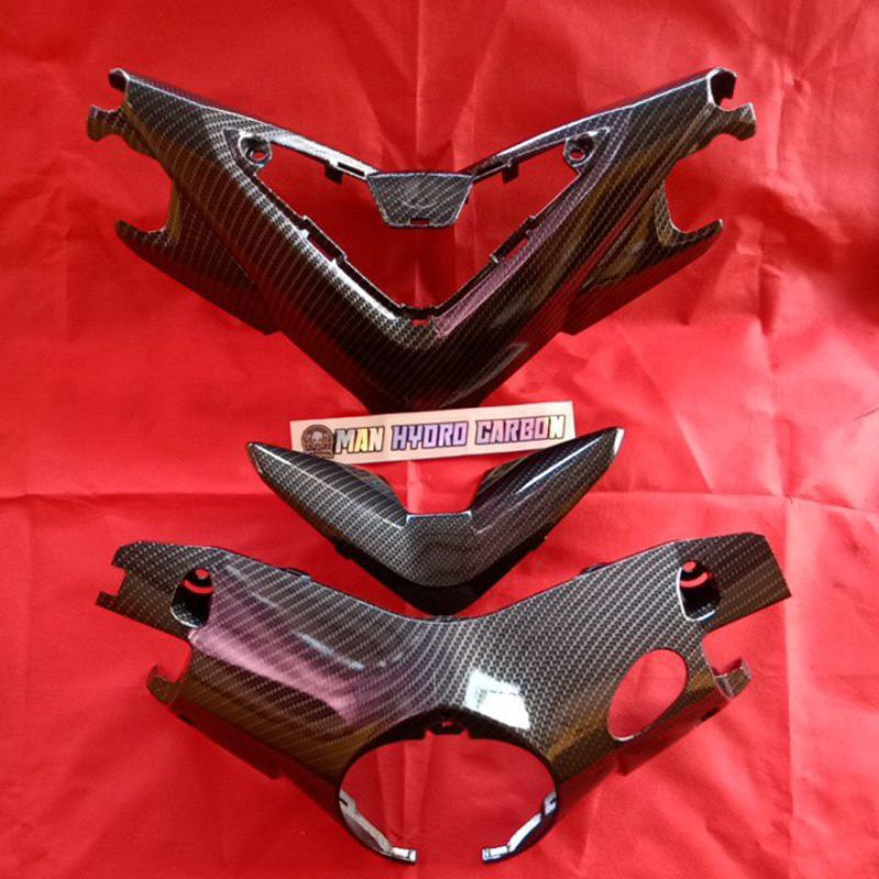 (PART NMAX OLD) 1 PAKET ISI 3 SET/PAKETAN CARBON COVER STANG FULL SET YAMAHA NMAX OLD