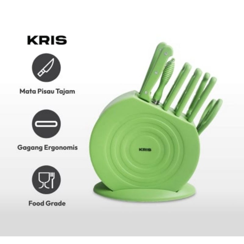 Kris Set 11 Pcs Pisau Dapur Stainless Steel