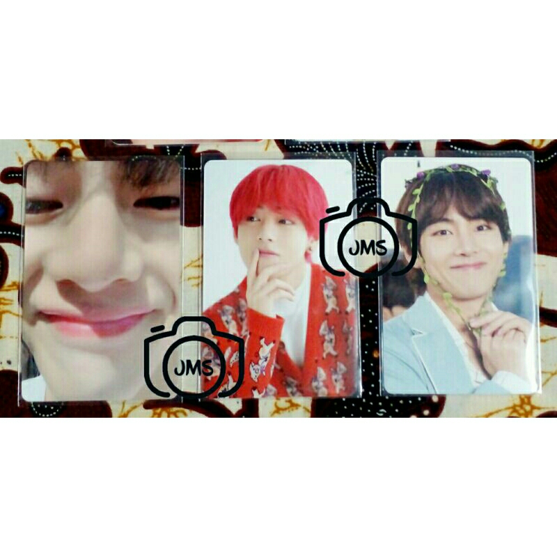 [TAKE ALL 3PC] Photocard Taehyung Tae V Dicon 101 Zoom Daun Bunga Cherry Merah Red Hair Taehyung Tae