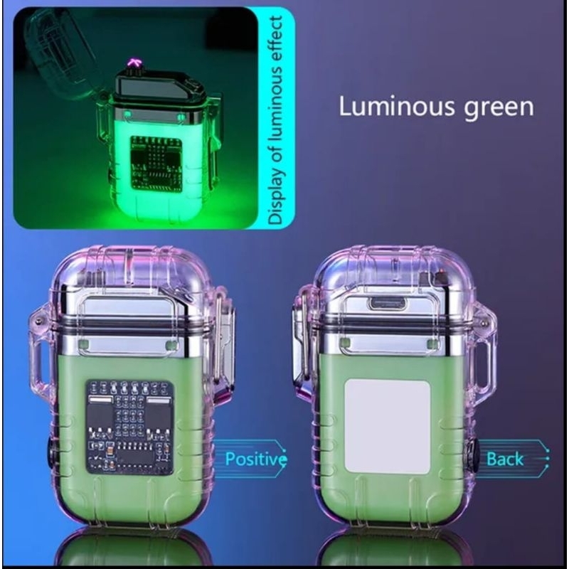 Korek api elektrik listrik USB TYPE C dengan senter listrik torch TAHAN AIR bisa untuk berkemah