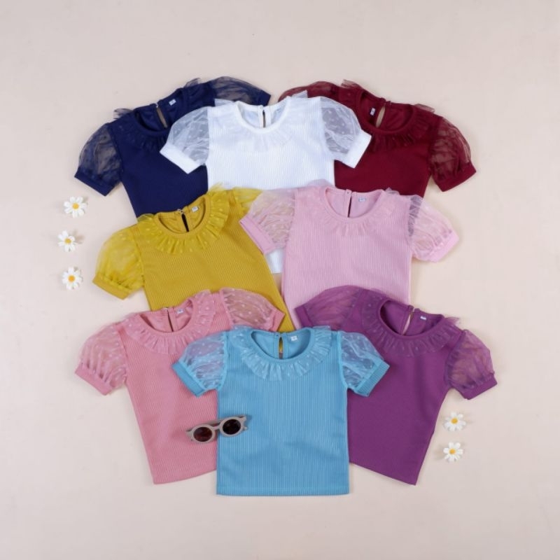 1-5 Tahun ZARA TOP Mango Knit Mix Tulle Polcadot