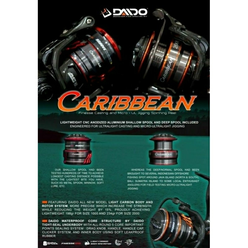 Reel Daido Caribbean 1000 2000 dan 3000HS