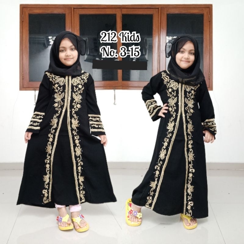BORDIR 212 KIDS JETBLACK SAUDI BY PUSAT GROSIR ABAYA