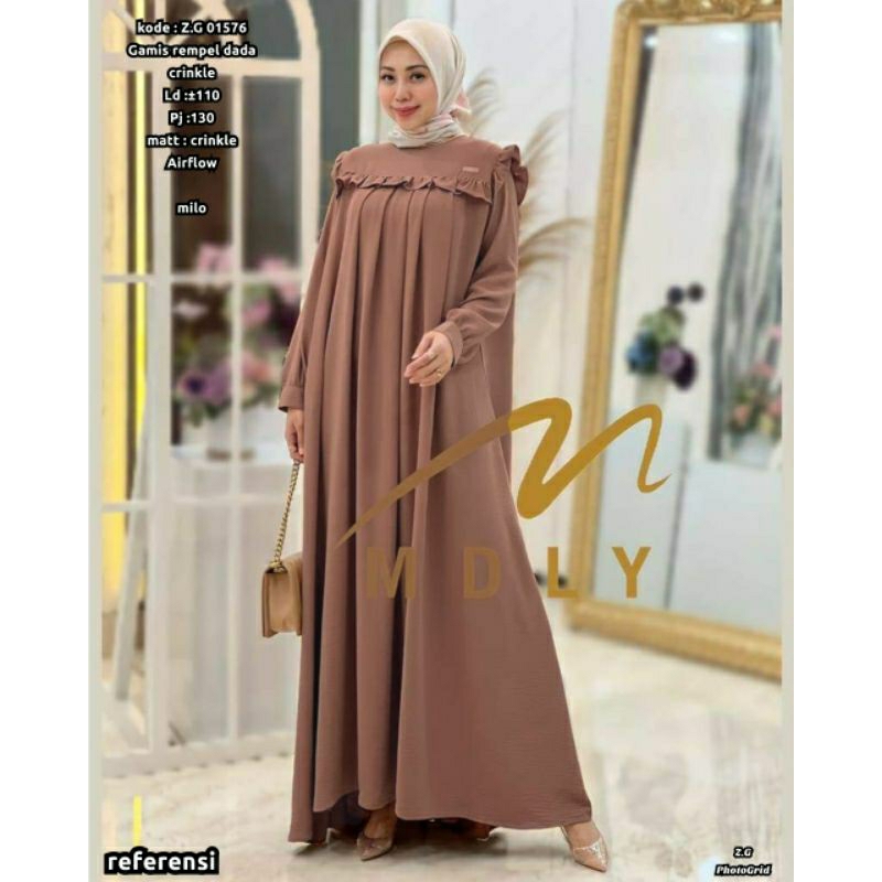 Gamis rempel dada dewasa | gamis crinkle