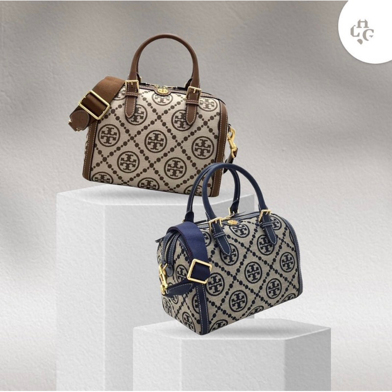 T Monogram Jacquard Barrel Bag