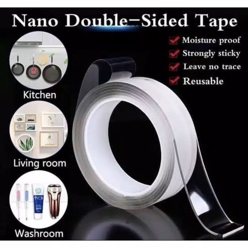 Nano Double Tape / DoubleTape/ Selotip Isolasi Bening Multifungsi 3