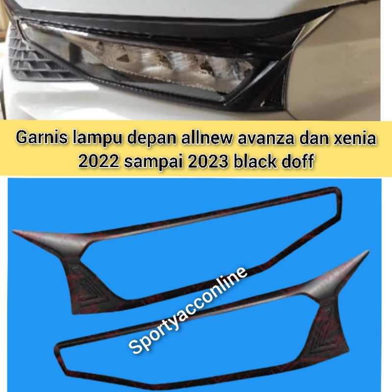 garnis lampu depan allnew avanza xenia 2022 sampai 2023 black doff