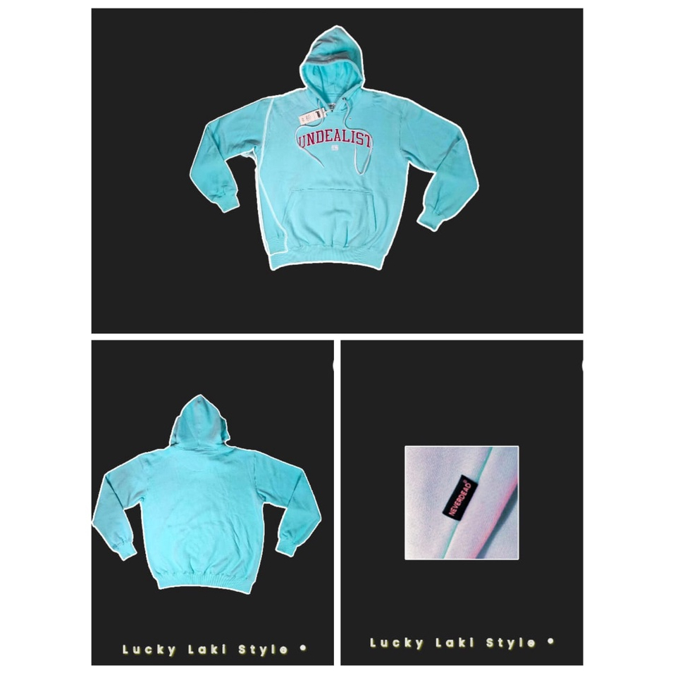 Never Dead Sweater Hodie Original SWEATER HODIE PULLOVER CALLIGRAPH PRINTING LIGHT BLUE