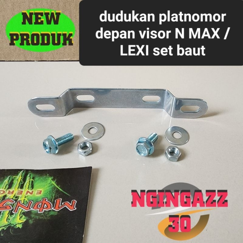 dudukan plat nomor depan NMAX N MAX LEXI set baut