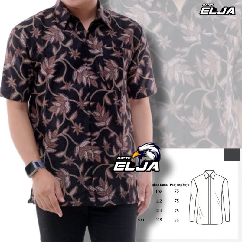 Baju Batik Pria Hem Lengan Pendek Modern Kemeja Premium Pria Remaja Dewasa Terbari Motif Warna Hitam Dan Lain lainya