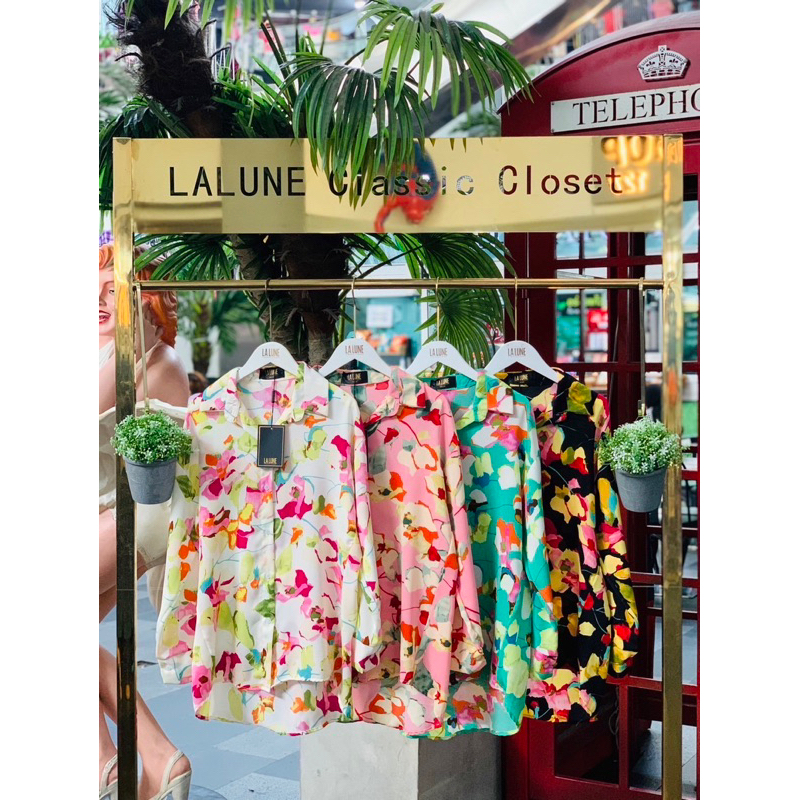 KEMEJA LALUNE MOTIF BUNGA FLORAL 100% ORIGINAL IMPORT BANGKOK