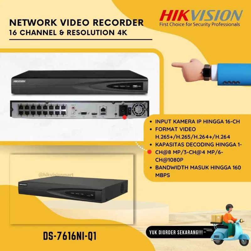 NVR HIKVISION 16 CHANNEL DS-7616NI-Q1